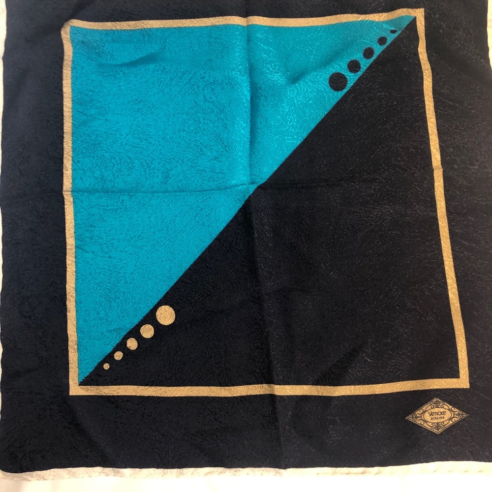 Authentic Gianni Versace silk pocket square
